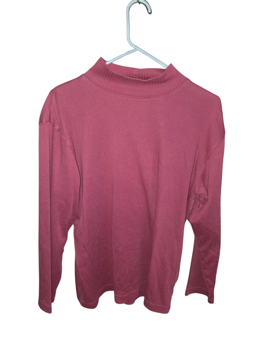 4/8/249. Cabin Creek Womens Ribbed Mock Neck Long Sleeve Top - Mauve